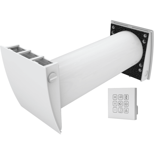Duka One D6 ventilator med varmegenvinding, Ø160 mm, hvid