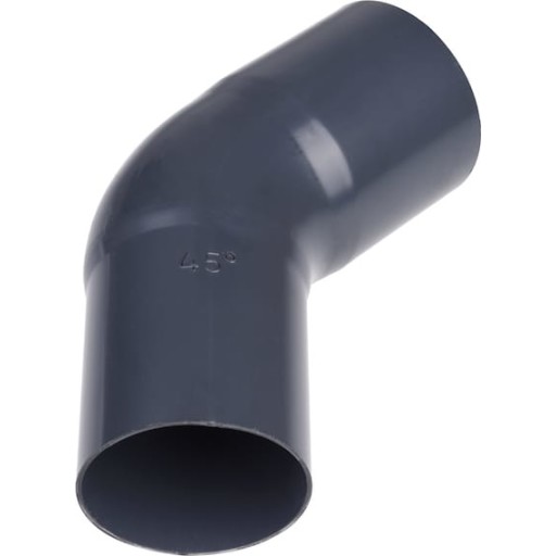 Plastmo bøjning 45 grader / 75 mm, grafit billede