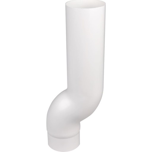 Plastmo nedførsel i hvid med bøjning og Ø90 mm nedløb