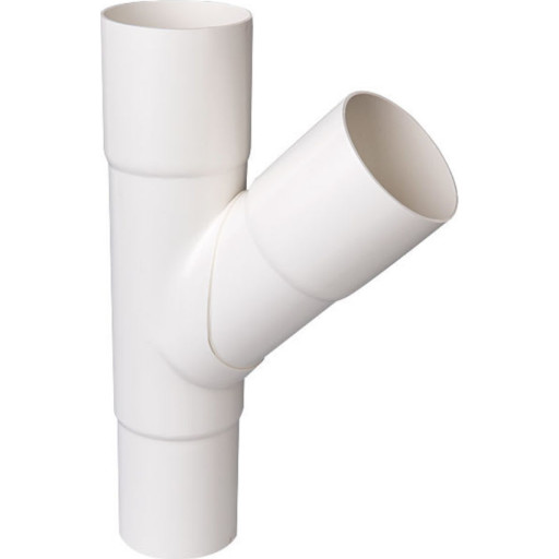 Plastmo grenrør 45 grader / 75 mm, hvid billede