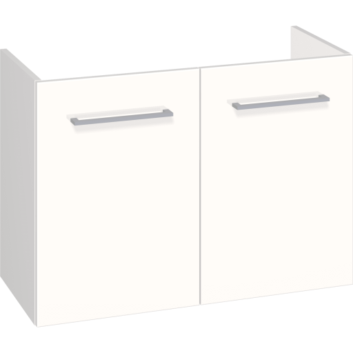Dansani møbel 80x57,6x35 cm m/låger i hvid højglans - uden vask