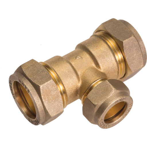 Conex 22x18x22mm komp. tee godkendt til pex og kobber