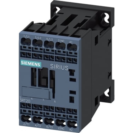 Billede af Kontaktor 7A 3KW 3P+1NC 24V AC fjederklemme 3RT2015-2AB02
