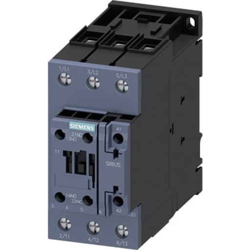 Billede af Kontaktor 40A 18,5KW 3P+1NO+1NC 24V AC skrue 3RT2035-1AB00