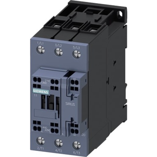 Billede af Kontaktor 40A 18,5KW 3P+1NO+1NC 230V AC fjederklem 3RT2035-3AP00