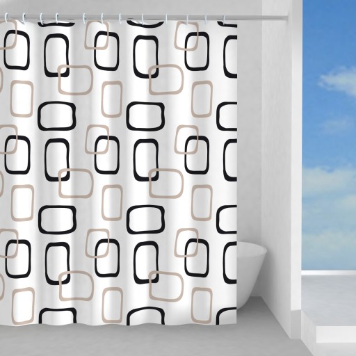 Hefe Tvilling badeforhæng, 180x200 cm, mønster