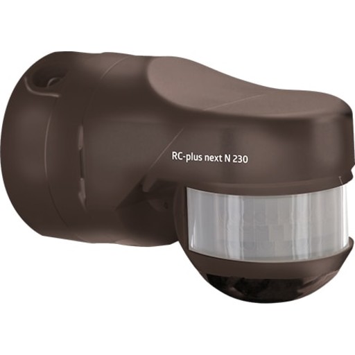RC-plus next N 230 brun Bevægelsessensor, Udendørs væg/loft PIR, 230V, 230°/40m, 3000W.