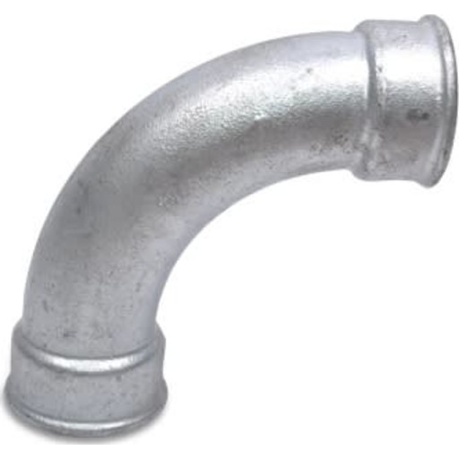 3/4" Galvaniseret Bøjning 90gr. Lang Muffe/muffe