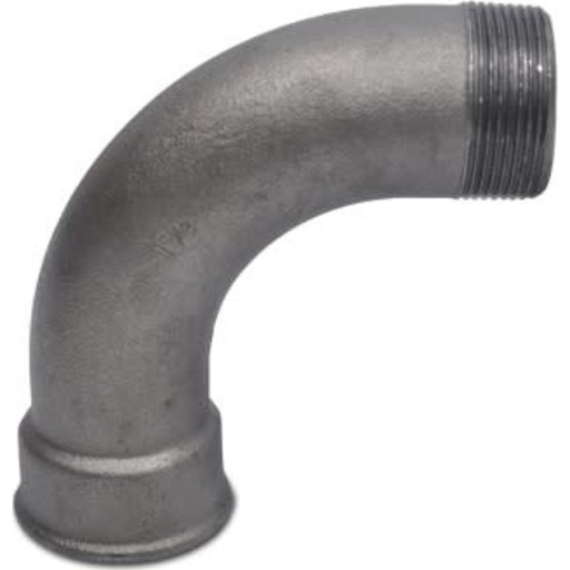 +GF+ Bøjning 90° sort lang muffe/nippel 3/4