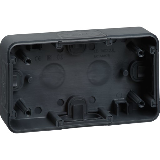 LK OPUS ® 74 Underlag for dobbelt stikkontakt vandret, antracit (sort)