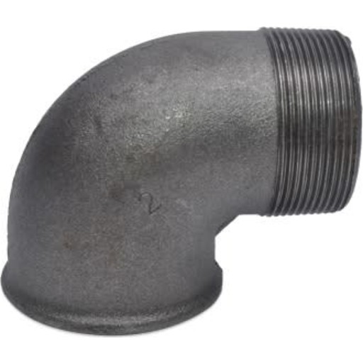 Sort vinkel, muffe/nippel 1 1/4" - 90° billede