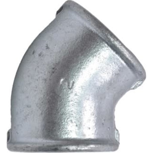 Georg Fischer kort vinkel 45° galvaniseret 3'' muffe-muffe