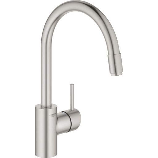 Grohe Concetto etgr køk udtr.m - etgr køkbat, C-tud, ethulsmontage, zero, supersteel 32663DC3