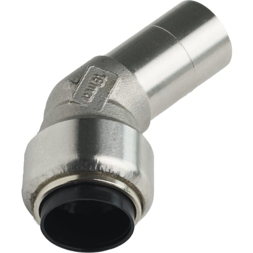 Roth rustfri indstik 45° vinkel muffe/nippel 15 mm