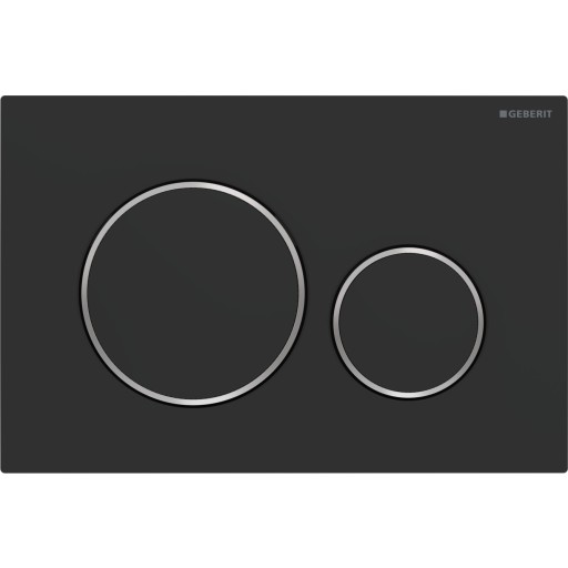Geberit Sigma 20 Round betjeningsplade, mat sort/krom
