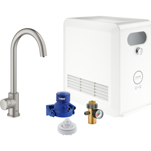 Grohe Blue Professional Mono køkkenarmatur, afkølet vand, brus, stål billede