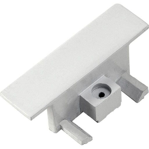 Endestykke til 1-faset indbygningsskinne, hvid (st 2 stk)