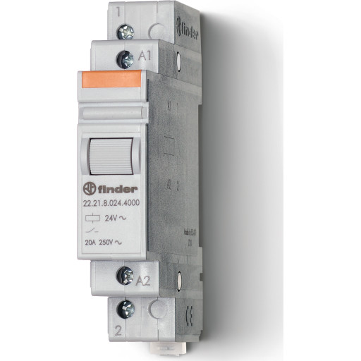 Finder installationskontaktor 1NO 24VAC 20A, 250VAC billede