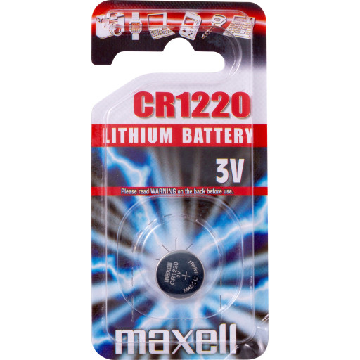 Maxell CR1220 Lithium Batteri - 1 stk. Hus &amp; hage > SmartHome &amp; elektronikk