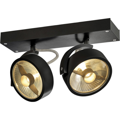 KALU 2 QPAR111, vägg- och taklampa, svart, max. 75W