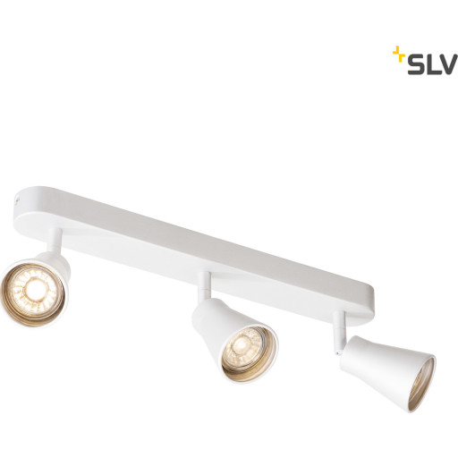 AVO taklampa med 3 spots, QPAR51, max. 50W, vit