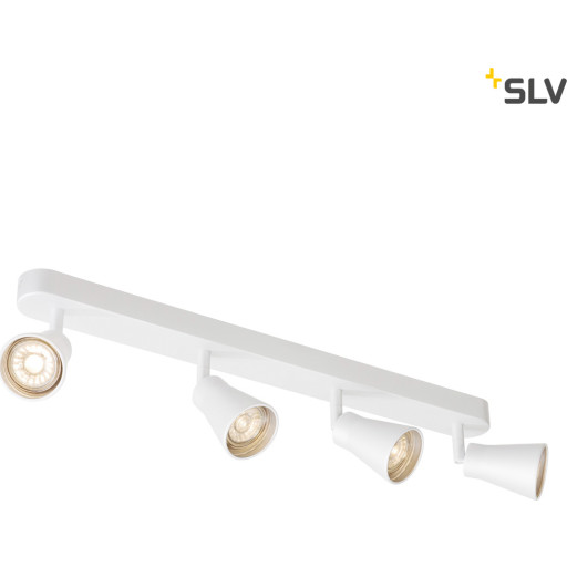 AVO taklampa med 4 spots, QPAR51, max. 50W, vit