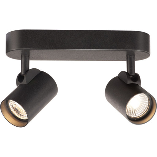 HELIA LED double væg- og loftlampe, 3000K, 35°, sort