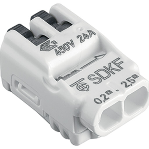 Billede af 100 stk Fjedersamlemuffe SDFK 2-polet, 0,2-2,5 mm²