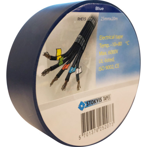 PVC tape 25 mm x 20 m, blå Backuptype - Værktøj