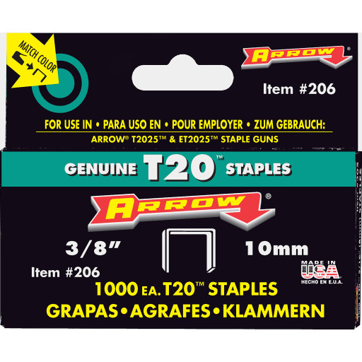 T2025 hæfteklammer flad 5000 stk, Ø8/10 mm