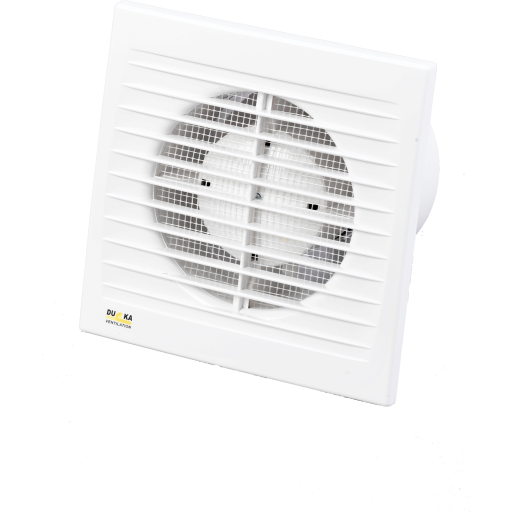 Duka ventilator El 600 TH - ABS, Hvid, Ø100 mm, Fugt- og tidsstyring