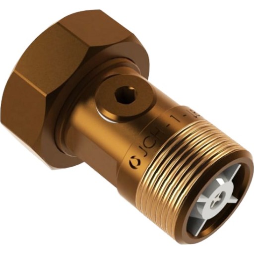 JCH 2286 vandmålerforskruning 3/4'' x 1'' x 50 mm. Inkl. kontrollerbar kontraventil. Rødgods