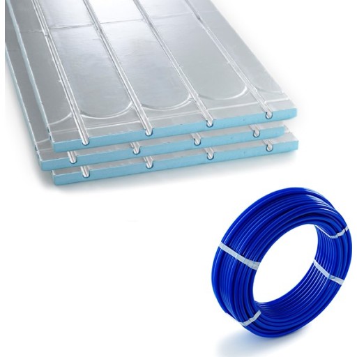 Nordic Fos pladepakke til 10 m², byggehøjde 19mm, med 16 mm pex-rør