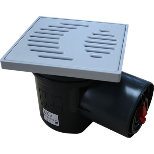 Aco Junior kælderafløb, til beton og flisegulv, højvandslukke, Ø100 mm billede