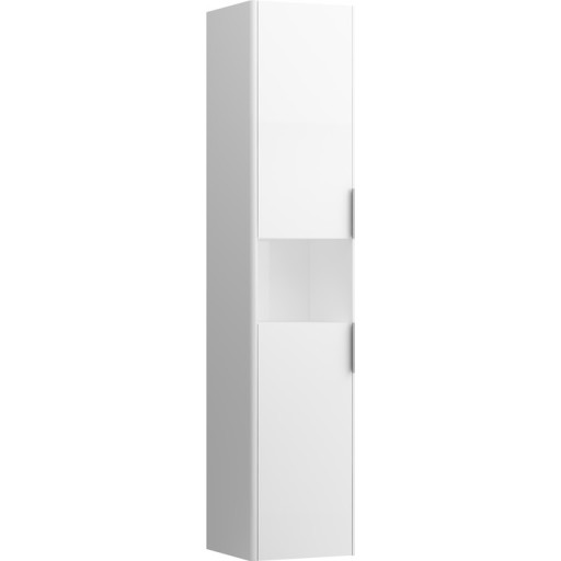 Laufen base højskab venstre hængt 2 døre & åbent felt. Mat hvid