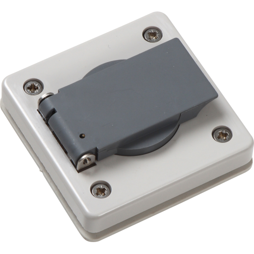 LAURITZ KNUDSEN Drejeafbryder IP44-55 stikkontakt 2-pol med jord lysegrå.