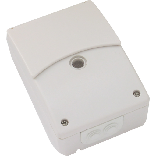 ESYLUX Skumringsrelæ CDS-A/T, IP54 med indbygget tænd- og slukur 2-300 lux, 10A 230V AC, 50Hz 114x80x51 mm, hvid RAL9010