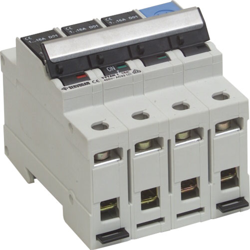 NIKO Gruppeafbryder TYTAN I, 3P+N, 2-16A, 400V AC, DIN-skinne, bredde 72 mm bred - sikringsskuffer medfølger ikke