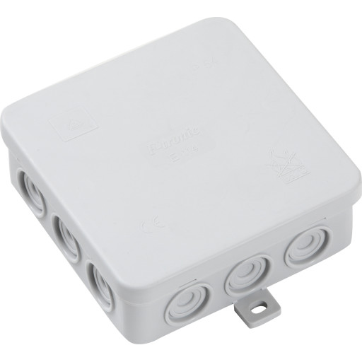 Samledse E114, 100 x 100 x 40 mm, med udv. befstning, gr, IP54 - MTO Electric