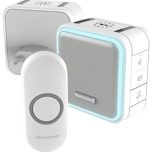 Honeywell Home dørklokke, til stikkontakt, trådløs, 150 m, lys, hvid