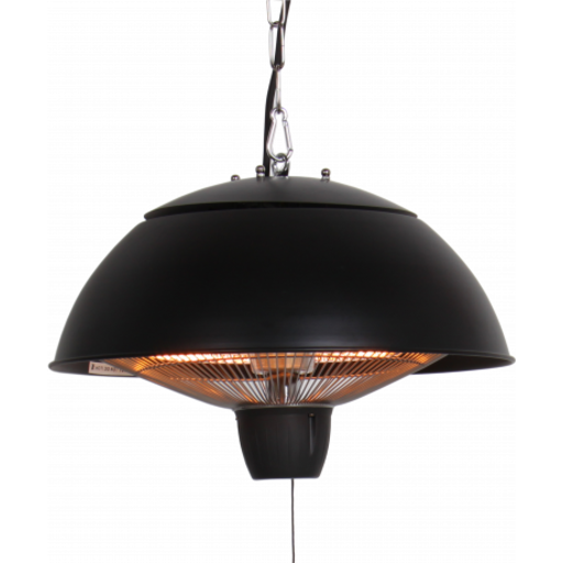 Terrassevarmer sort lofthængt hængemodel 600/1500 Watt - varmelampe fra Hortus