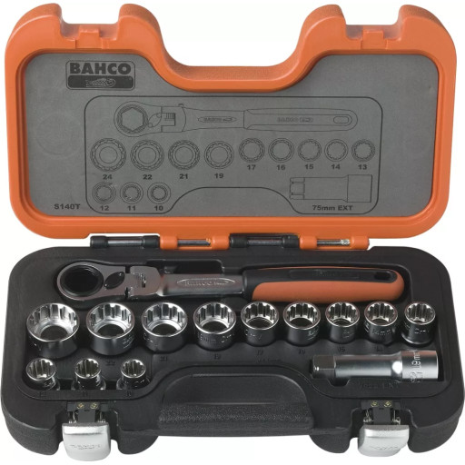 BAHCO topnøglesæt 1/2 14 dele 10-24mm