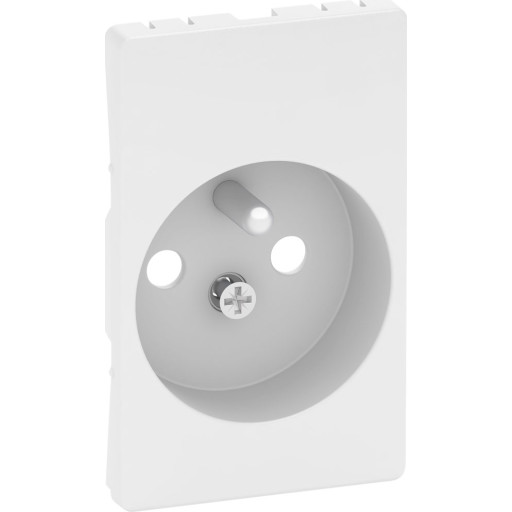 LAURITZ KNUDSEN Afdækning for FUGA stikkontakt 2-pol med pindjord 1,5 modul, hvid.