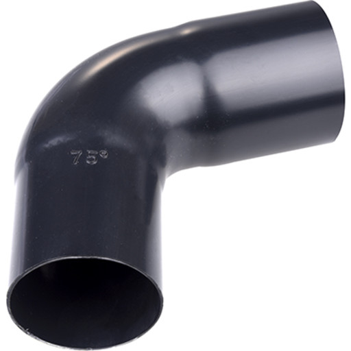 Plastmo bøjning 75 grader / 90 mm, sort billede