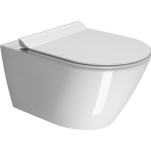 GSI Kube X vägghängd toalett, utan spolkant, rengöringsvänlig, vit