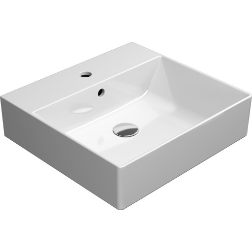 GSI Kube X håndvask 50x47cm Med hanehul og antibakteriel glasur