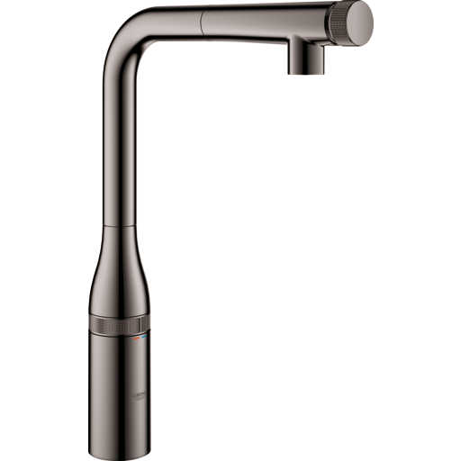 Grohe Essence Smart Control køkkenarmatur L-tud udtræksmousseur, GROHE Zero, hard graphite