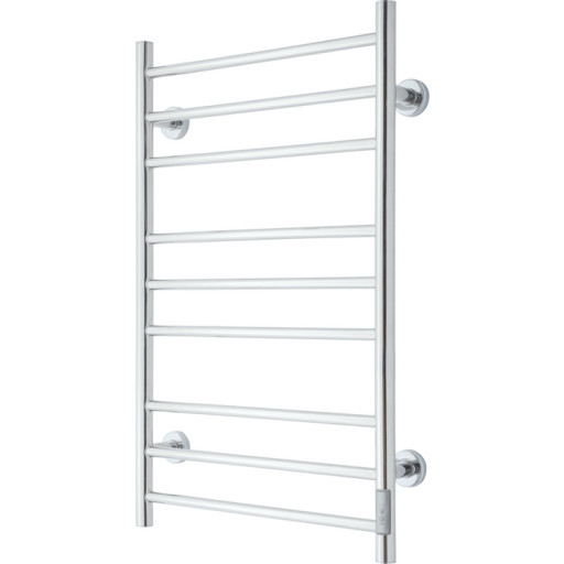 TVS Eldo 9 L håndklædetørrer med el-tilslutning og timer. Leveres i poleret rustfrit stål