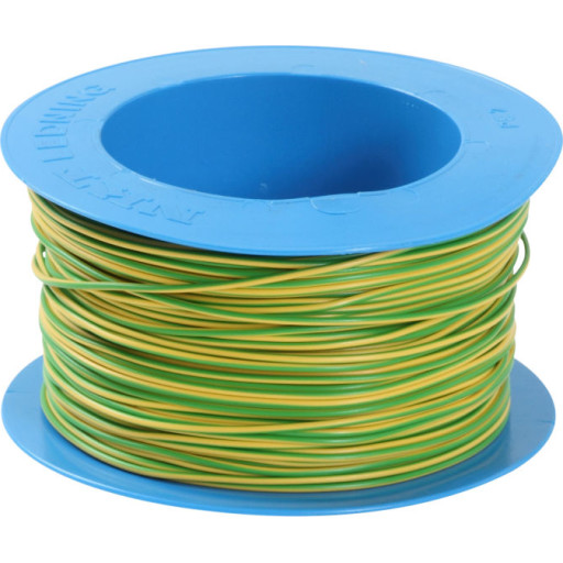 100 meter Nexans PVT installationskabel 1x2,5 mm², 90°C, gul/grøn billede