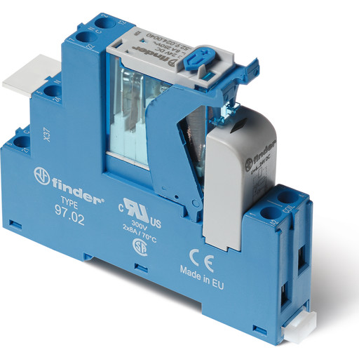 Finder interfacerelæ 2CO 8A 24VDC m/LED billede